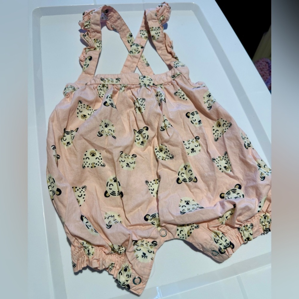 Baby Girl Pink Leopard Shortie Summer or Fall 6-12m